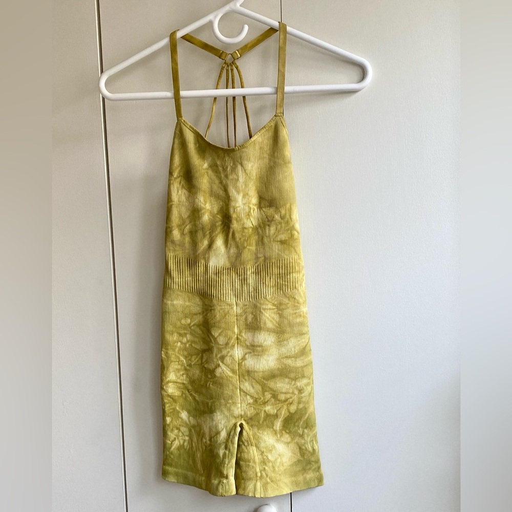avocado moss color Tie-Dye romper